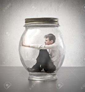 Man in a jar