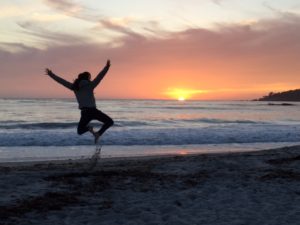 jumping on the beach